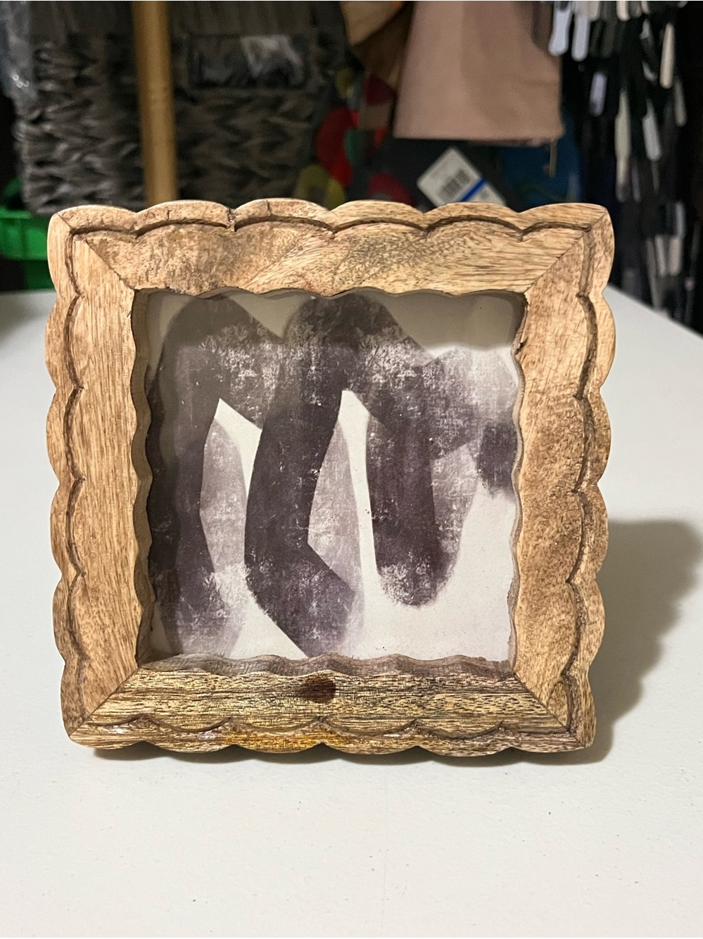 Creative Co-Op Scalloped Natural Wood Picture Frame